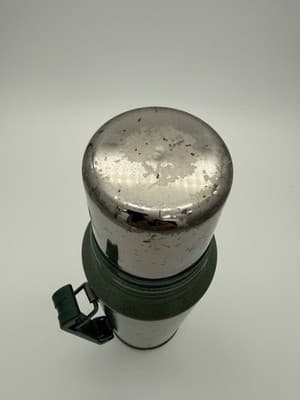 Vintage USA Aladdin STANLEY Green Chrome 1 Quart Thermos Complete ~ No. A-944DH - Thumbnail 3