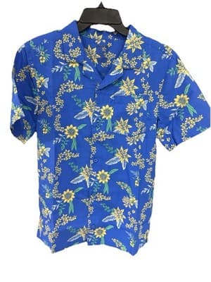 Hurley Boys Hawaiian Santiago Blue Button Down Shirt XL NWT - Image 1