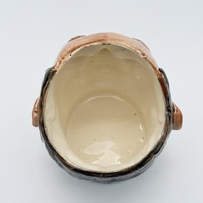 Antique Ceramic Figural Tobacco Jar Man In Hat No. 3795 Hand Painted Majolica - Thumbnail 6