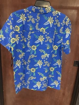 Hurley Boys Hawaiian Santiago Blue Button Down Shirt XL NWT - Thumbnail 2