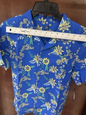Hurley Boys Hawaiian Santiago Blue Button Down Shirt XL NWT - Thumbnail 6