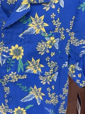 Hurley Boys Hawaiian Santiago Blue Button Down Shirt XL NWT - Thumbnail 4