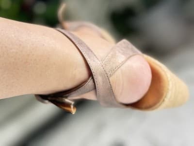 Paul Green Metallic Taupe Bow Espadrille Jute Wedge Sandals Size 6 (48432) - Thumbnail 2