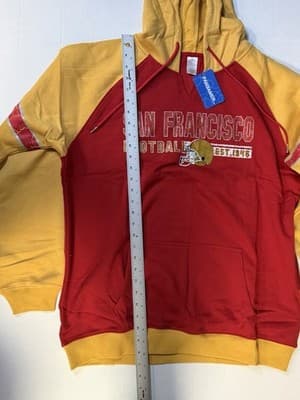 Women's Hoodie Sweatshirt XL San Francisco 49ers NFL V Neck Raglan NWT - Thumbnail 6