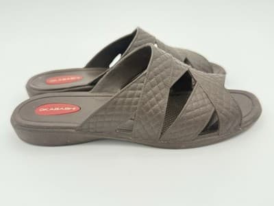 Okabashi Cross Strap Slide Sandals Women Size Small Brown Waterproof Massage - Thumbnail 10