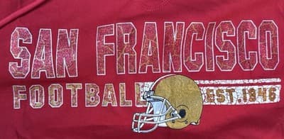 Women's Hoodie Sweatshirt XL San Francisco 49ers NFL V Neck Raglan NWT - Thumbnail 2