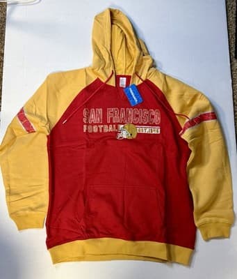 Women's Hoodie Sweatshirt XL San Francisco 49ers NFL V Neck Raglan NWT - Thumbnail 3