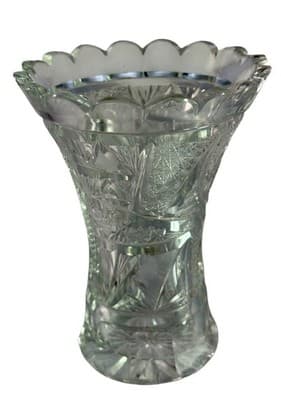 McKee ABP Crystal Vase Innovation Pattern 5.5 Inches Tall Vintage - Thumbnail 2