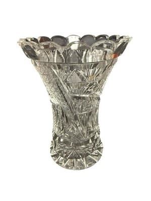McKee ABP Crystal Vase Innovation Pattern 5.5 Inches Tall Vintage - Thumbnail 6