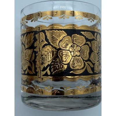 Set of 7 Georges Briard Town & Country Double Old Fashioned Glasses 22k Gold MCM - Thumbnail 16