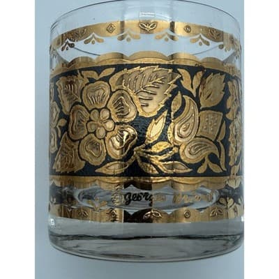 Set of 7 Georges Briard Town & Country Double Old Fashioned Glasses 22k Gold MCM - Thumbnail 13