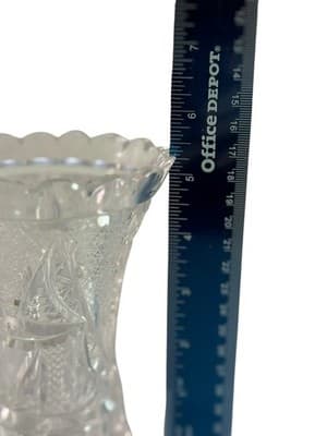 McKee ABP Crystal Vase Innovation Pattern 5.5 Inches Tall Vintage - Thumbnail 12