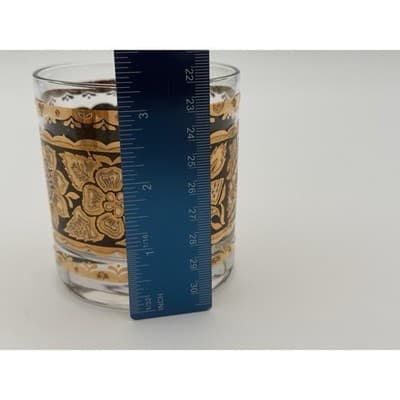 Set of 7 Georges Briard Town & Country Double Old Fashioned Glasses 22k Gold MCM - Thumbnail 5