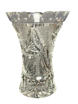 McKee ABP Crystal Vase Innovation Pattern 5.5 Inches Tall Vintage - Thumbnail 7