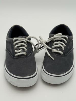 Sperry Halyard CVO Mens Sz 8 Gray White Casual Walking Canvas Shoes Sneakers NEW