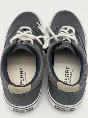 Sperry Halyard CVO Mens Sz 8 Gray White Casual Walking Canvas Shoes Sneakers NEW - Thumbnail 5