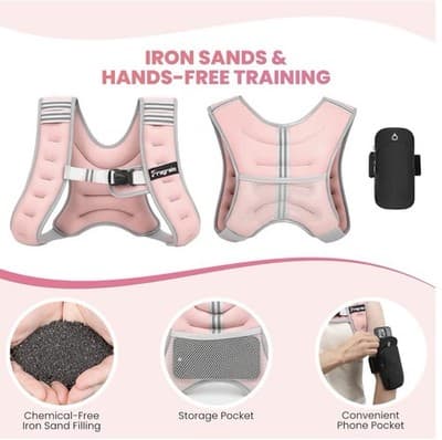 8 Lbs Fragraim Pink Weighted Vest Adjustable Fitness Workout Vest NEW phone case - Thumbnail 9