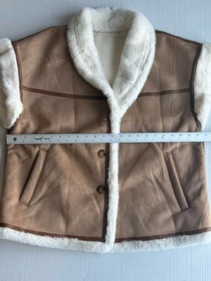 Aviator Shearlin/Faux Suede Vest Brown & Cream Women’s Size Large - Thumbnail 6
