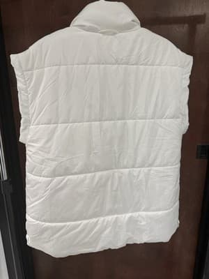 White Quilted Puffer Vest Zipper Women’s Bright White XL W/Pockets - Thumbnail 5
