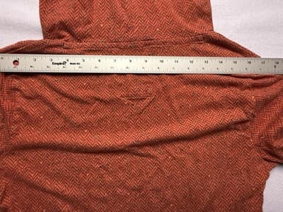 Vintage Y2K Hollister Herringbone Surf Jersey Pullover Hoodie Size S Orange Red - Thumbnail 10