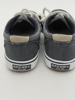 Sperry Halyard CVO Mens Sz 8 Gray White Casual Walking Canvas Shoes Sneakers NEW - Thumbnail 4