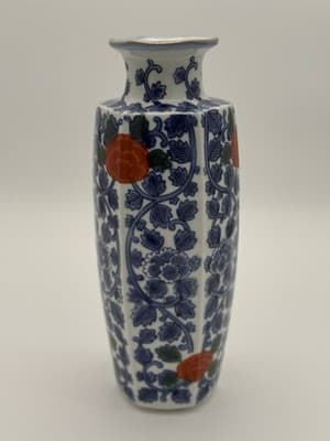Vintage Chinese Doucai Porcelain Vase Chenghua Mark Floral 11.5”