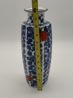 Vintage Chinese Doucai Porcelain Vase Chenghua Mark Floral 11.5” - Thumbnail 6