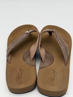Panama Jack Men's Premium Vegan Leather Flip Flop Sandals, Brown - Size 12/13 - Thumbnail 2