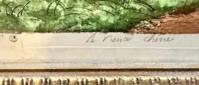 Paul-Emile Lecomte Signed “Le Vieux Chêne” Paris Etching Society Framed Print - Thumbnail 3