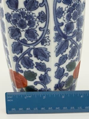 Vintage Chinese Doucai Porcelain Vase Chenghua Mark Floral 11.5” - Thumbnail 7