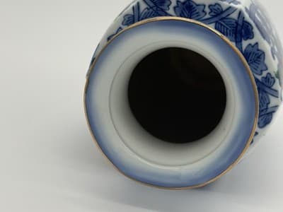 Vintage Chinese Doucai Porcelain Vase Chenghua Mark Floral 11.5” - Thumbnail 5
