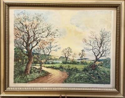 Paul-Emile Lecomte Signed “Le Vieux Chêne” Paris Etching Society Framed Print
