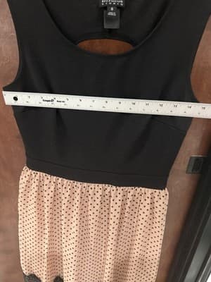 En Focus Studio Sleeveless A-line Dress W/Back Cutout Black & Tan Lace Size 6 - Thumbnail 9