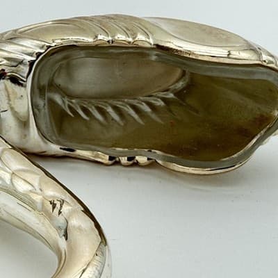 Vintage Silver Plate Swan Salt Cellar W Glass Insert & Spoon Regencycore No Base - Thumbnail 3