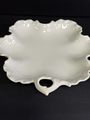 Vtg White Ruffled Bonbon Dish Made In Japan United China And Glass Co - Thumbnail 2