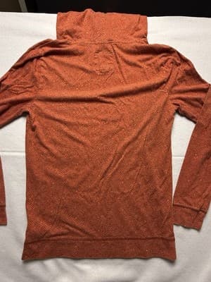Vintage Y2K Hollister Herringbone Surf Jersey Pullover Hoodie Size S Orange Red - Thumbnail 9