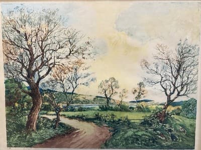 Paul-Emile Lecomte Signed “Le Vieux Chêne” Paris Etching Society Framed Print - Thumbnail 7