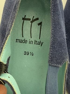 Thierry Rabotin Blue Suede Mary Jane Pointy Toe Heels EU 39.5 Handmade Italy - Thumbnail 3