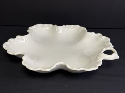 Vtg White Ruffled Bonbon Dish Made In Japan United China And Glass Co - Thumbnail 3