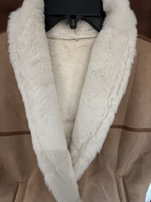 Aviator Shearlin/Faux Suede Vest Brown & Cream Women’s Size Large - Thumbnail 3