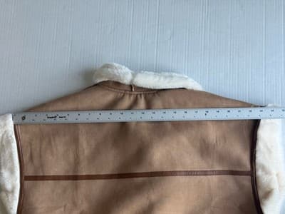 Aviator Shearlin/Faux Suede Vest Brown & Cream Women’s Size Large - Thumbnail 7