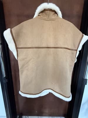 Aviator Shearlin/Faux Suede Vest Brown & Cream Women’s Size Large - Thumbnail 4