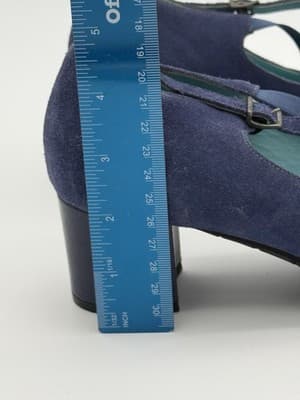 Thierry Rabotin Blue Suede Mary Jane Pointy Toe Heels EU 39.5 Handmade Italy - Thumbnail 7
