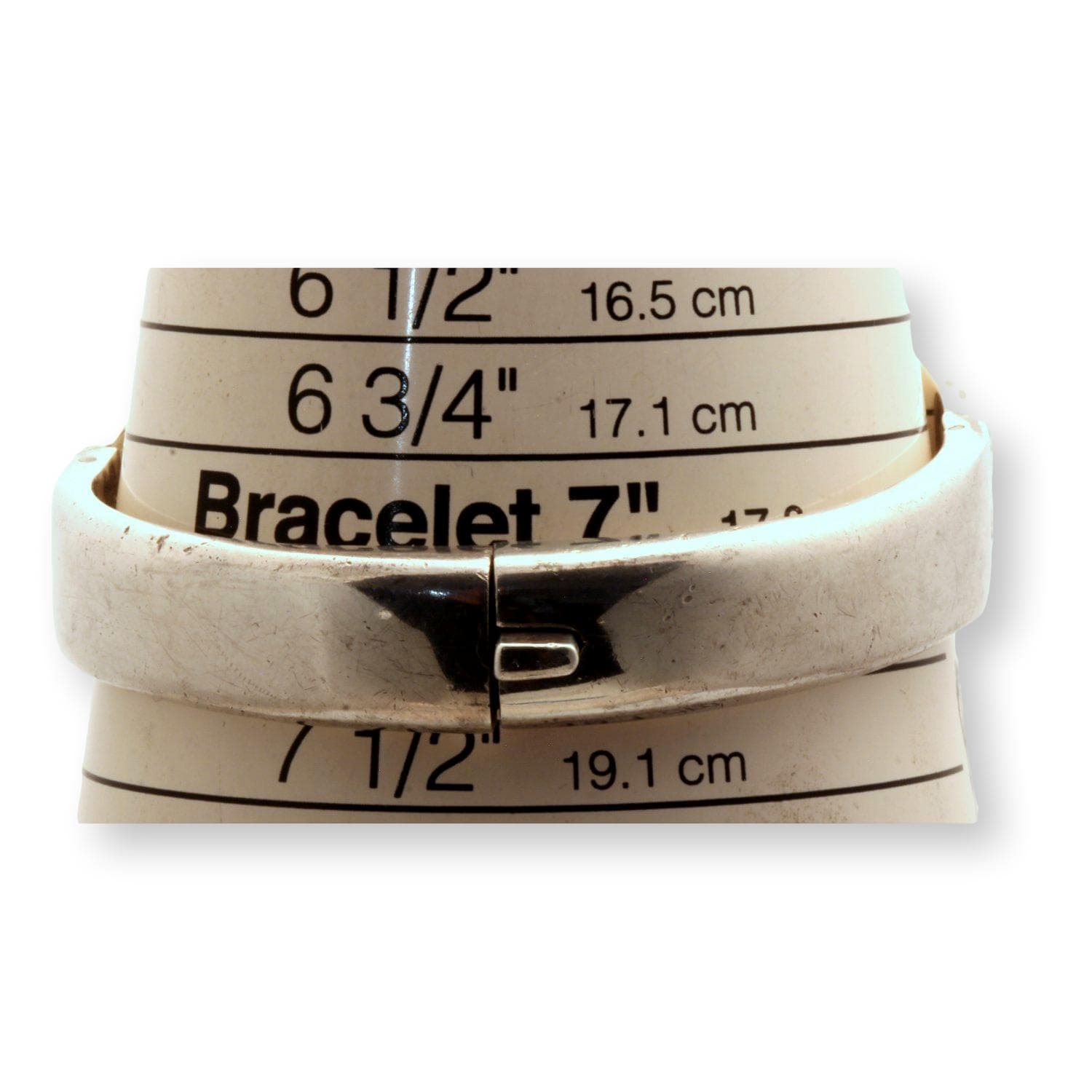 Vintage Mexican 950 Fine Silver Multi-Stone Inlay Hinged Bangle Bracelet - Size 7 - Thumbnail 5