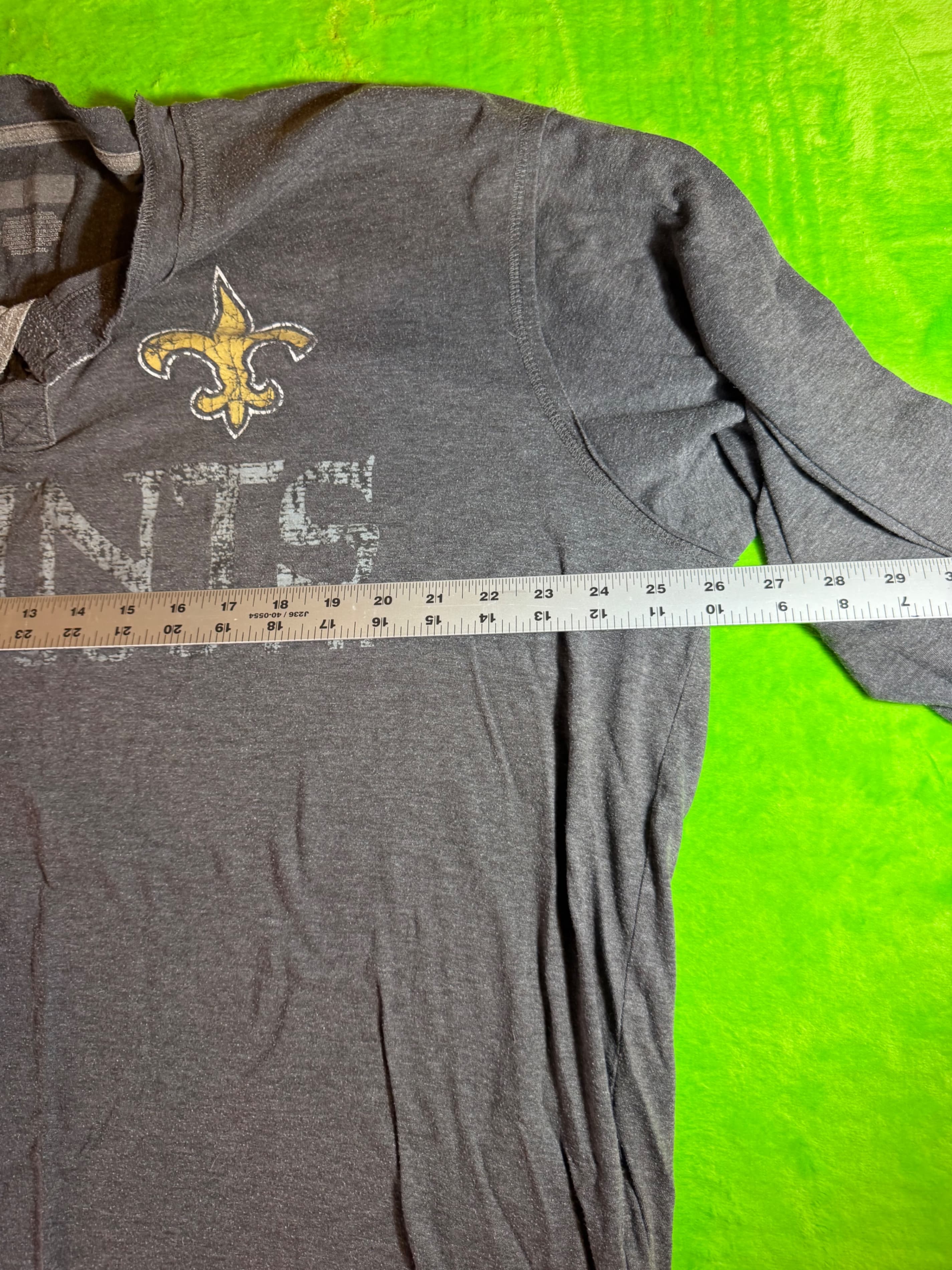 New Orleans Saints Long Sleeve Henley Shirt 2XL Gray - Thumbnail 5