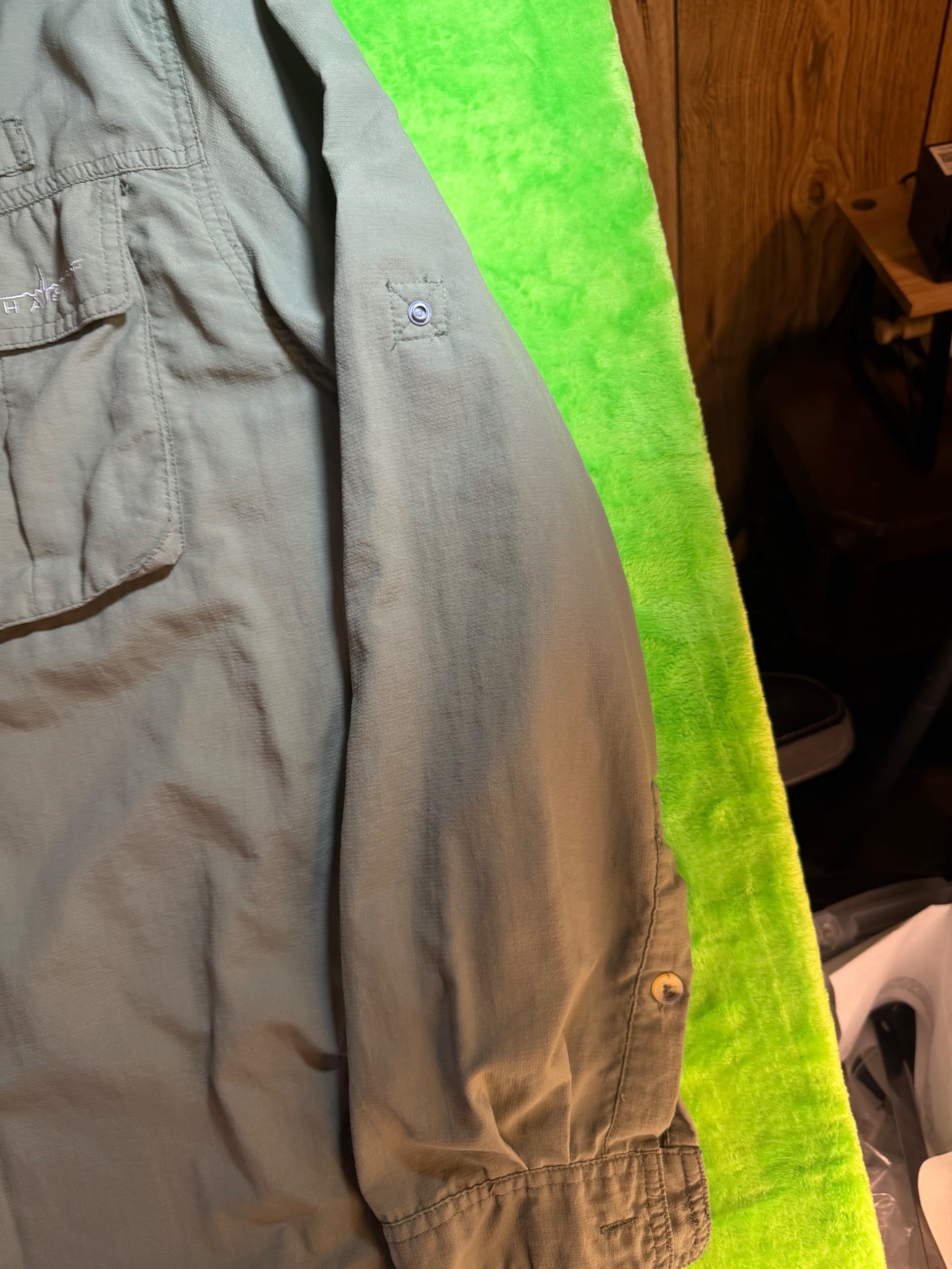 Olive Green Long Sleeve Tactical Shirt XXL with Pockets - Thumbnail 6