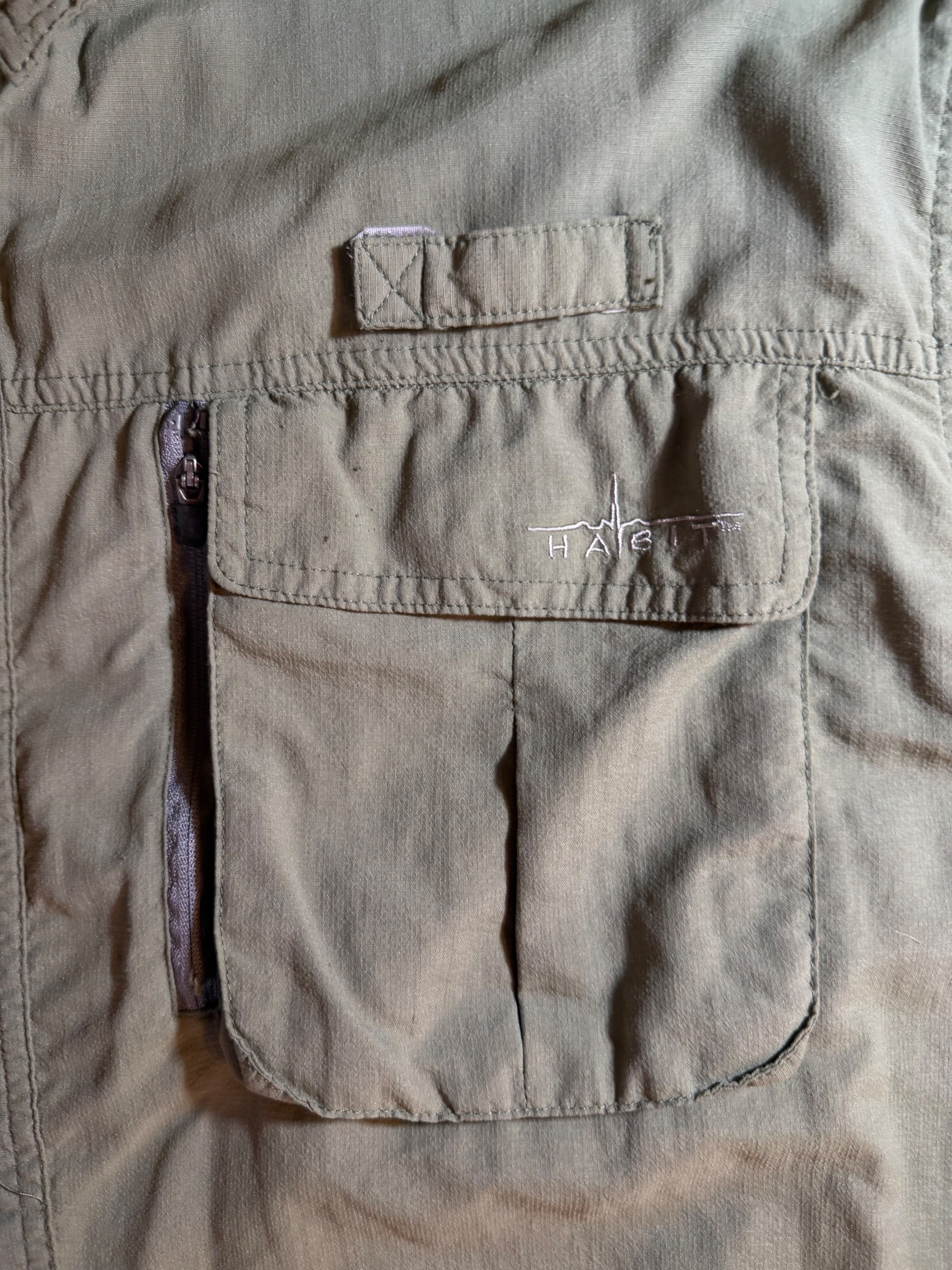 Olive Green Long Sleeve Tactical Shirt XXL with Pockets - Thumbnail 4