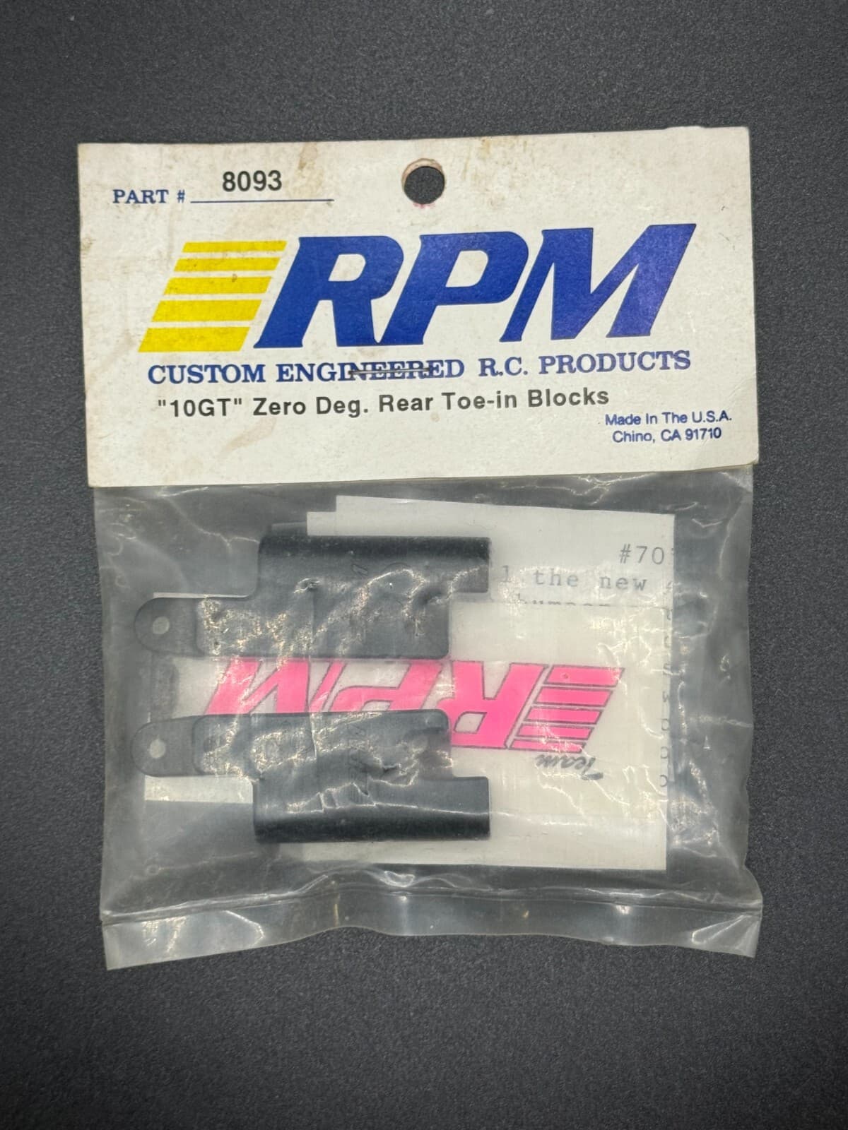 RPM 8093 Vintage 10GT Zero Degree Rear Toe-In Blocks - Thumbnail 2