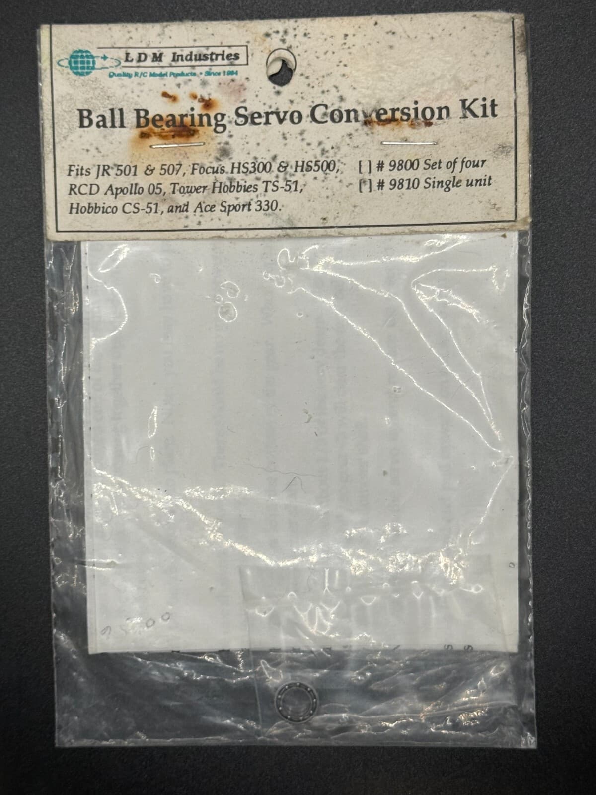 LDM Ind. 9810 Ball Bearing Servo Conversion Kit JR Focus RCD Apollo Tower Hobby - Image 1