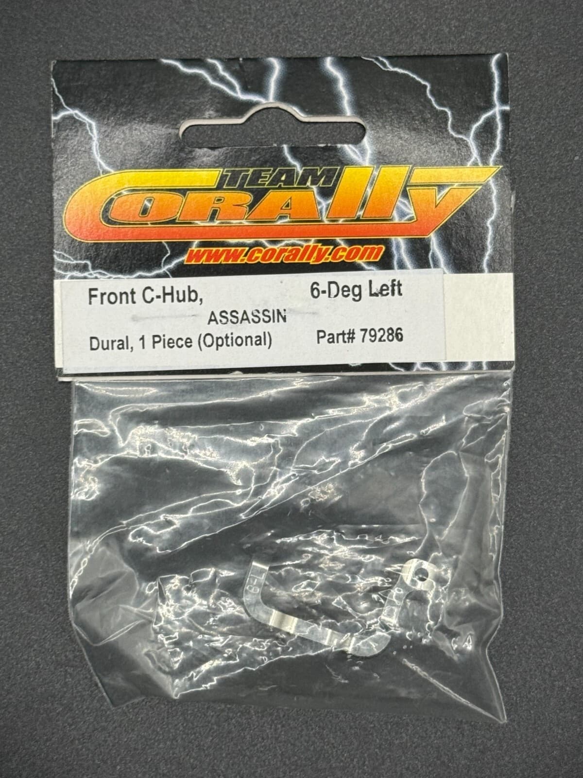 Team Corally 79286 Vintage Front C-Hub 6 Degree Left (Duraluminium) Assassin - Image 1